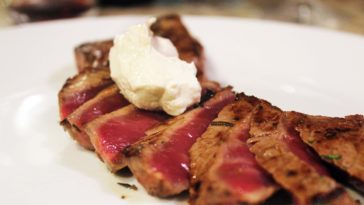 What is thinly sliced steak called?