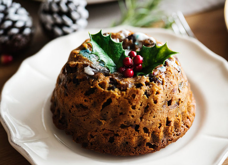 What is traditionally served with Christmas pudding?