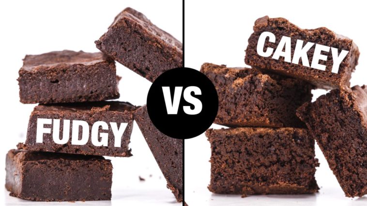 What makes brownies fudgy vs cakey?