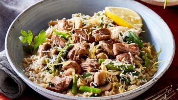 What meat goes with mushroom risotto?