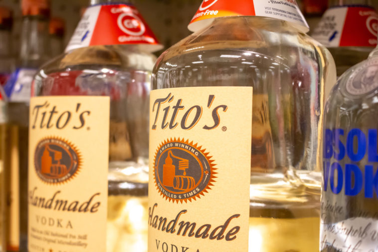 What percentage of alcohol is Titos?