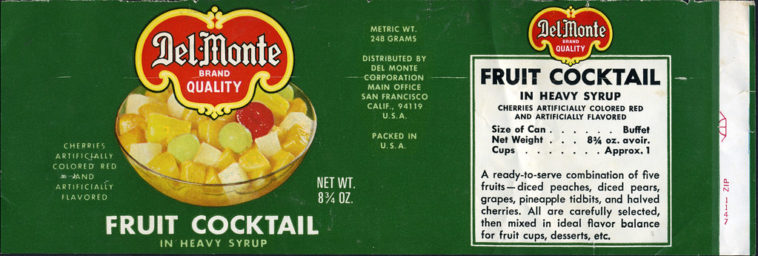 What size is a large can of fruit cocktail?