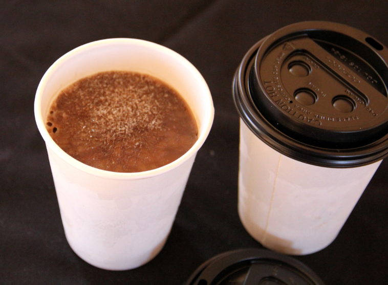 What temperature should hot chocolate be served at?