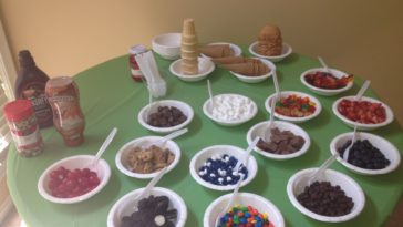 What toppings go on ice cream sundaes?