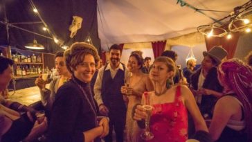 What usually happens at an engagement party?