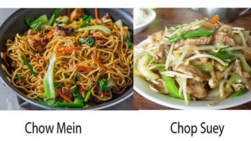 What's the difference between chop suey and chicken chow mein?