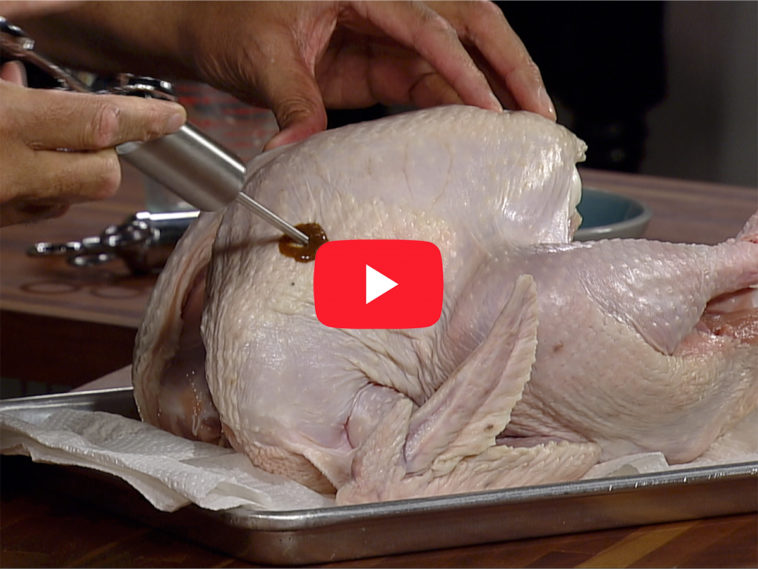 When should you inject a turkey before frying?
