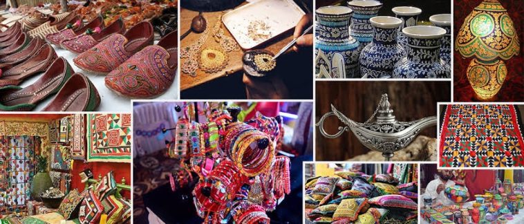 Which Pakistani handicrafts are popular?