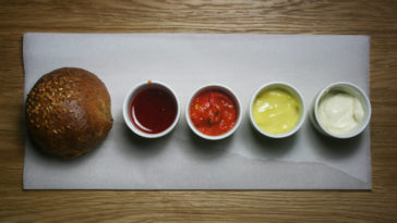 Which sauces are used in burger?