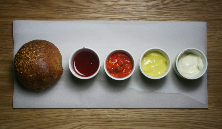 Which sauces are used in burger?