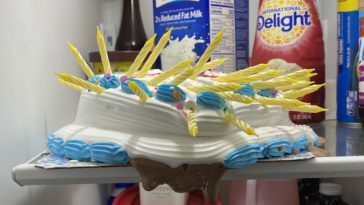 Will an ice cream cake melt in the fridge?