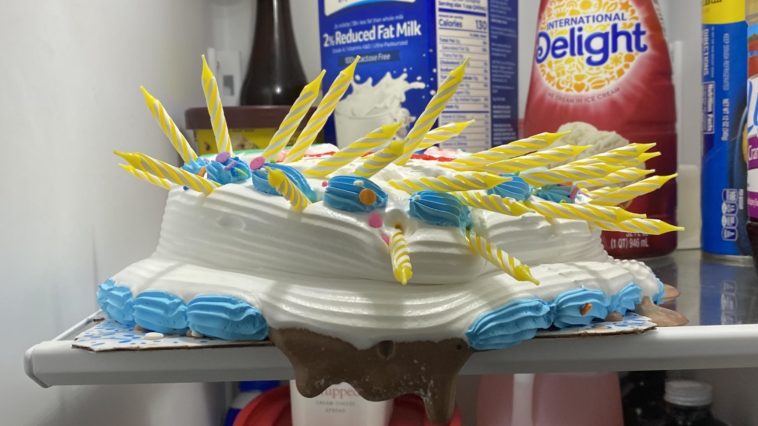 Will an ice cream cake melt in the fridge?