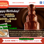Does Golden Corral give you a free meal on your birthday?