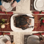 What are 3 food items that were at the first Thanksgiving?