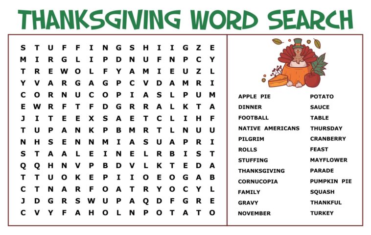 What are some Thanksgiving words?