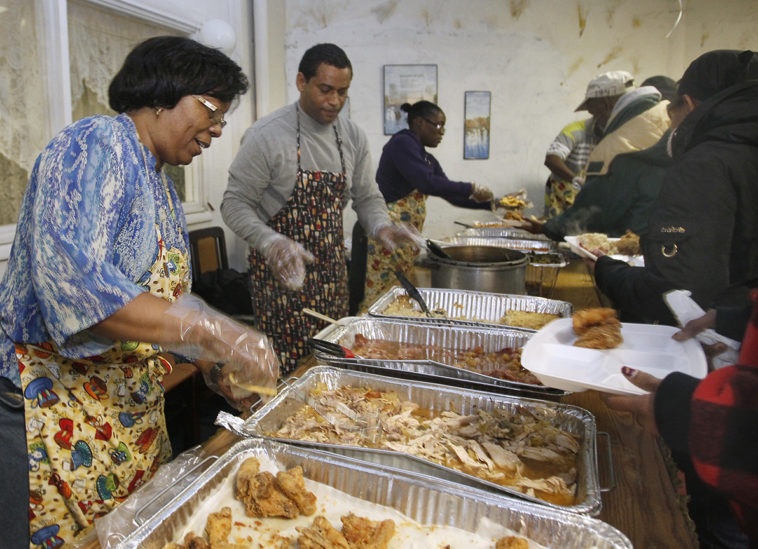 What churches give out food?