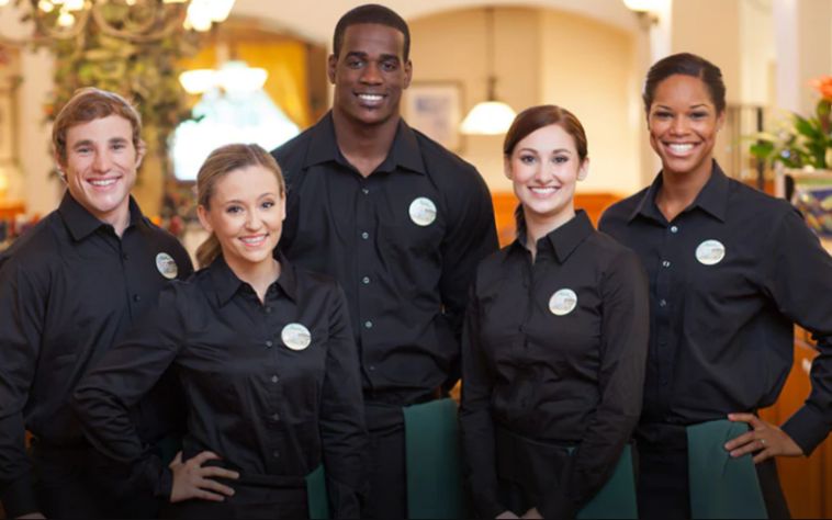What do hostesses do at Olive Garden?
