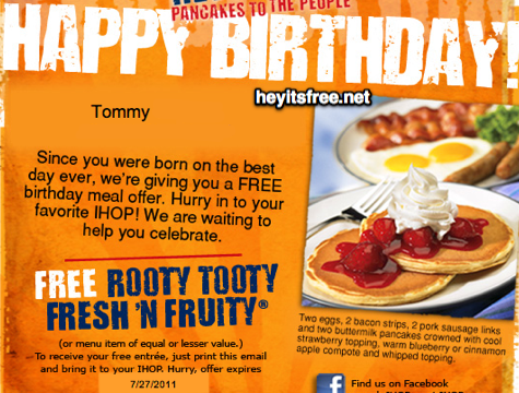 What does IHOP do for birthdays?