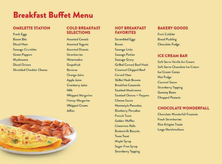 What is on Golden Corral breakfast menu?