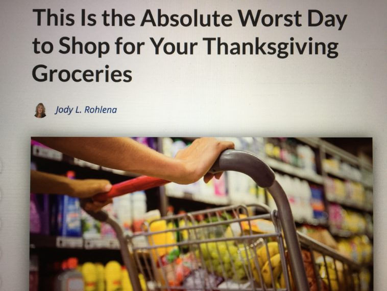 What is the busiest grocery shopping day before Thanksgiving?