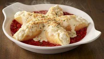 What kind of cheese is in the stuffed shells at Olive Garden?