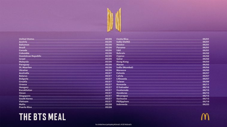 Will all McDonald's have the BTS meal?
