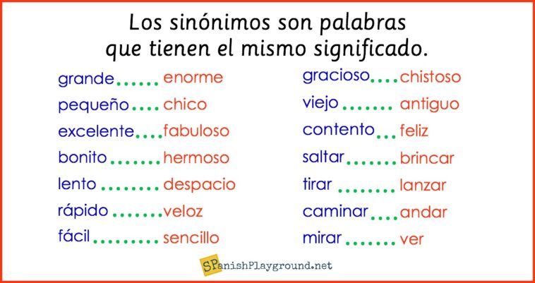 Are there synonyms in Spanish?