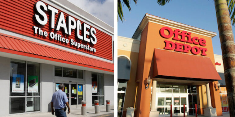 Did Office Depot merge with Staples?