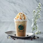 How do I order a healthy iced caramel macchiato?