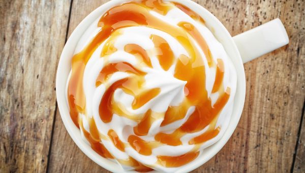 How do I order a skinny caramel brulée latte?