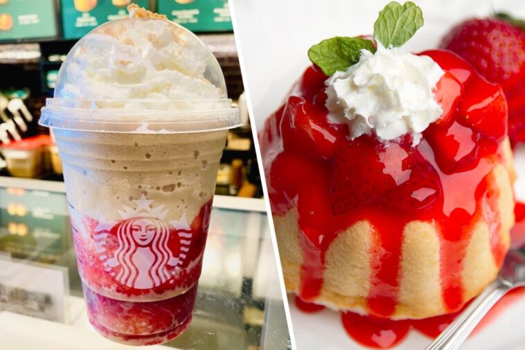 How do I order a strawberry shortcake frappuccino?