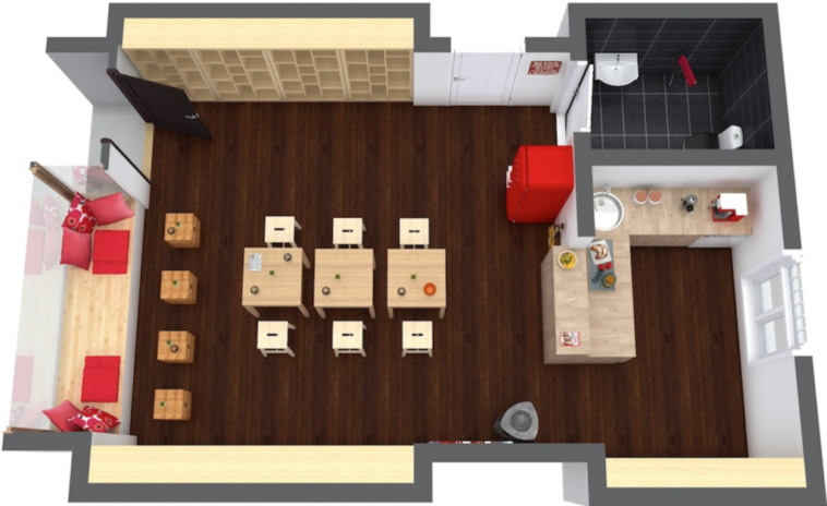 How do I plan a coffee shop layout?