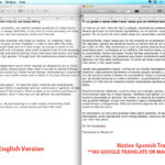 How do I translate a document from Spanish to English?
