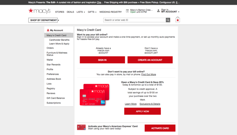 How do I view my Macy's credit card statement?