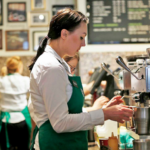 How do baristas greet customers?