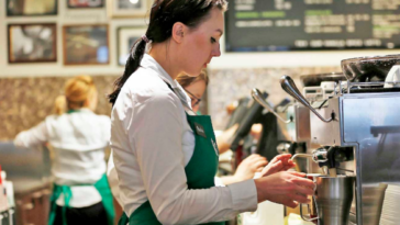How do baristas greet customers?