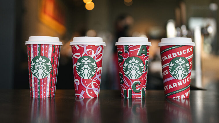 How do you get 2021 holiday cups at Starbucks?
