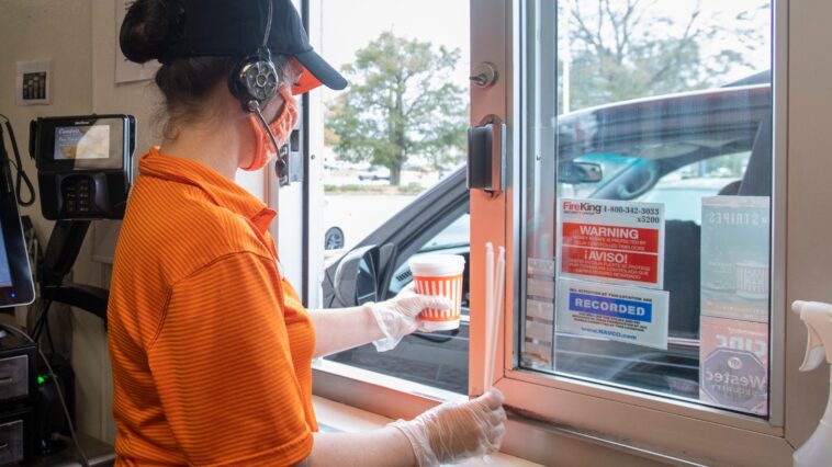 How do you greet customers in drive-thru?