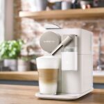 How do you make a latte with a Nespresso machine?