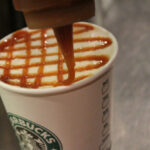 How do you make iced white mocha with vanilla sweet cream foam and extra caramel drizzle?