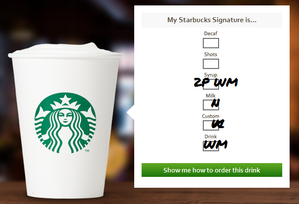 How do you order a Starbucks cup?