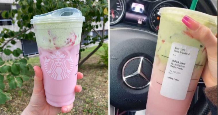 How do you order pink drink with matcha?