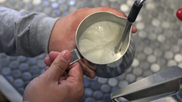 How do you steam milk for a latte?