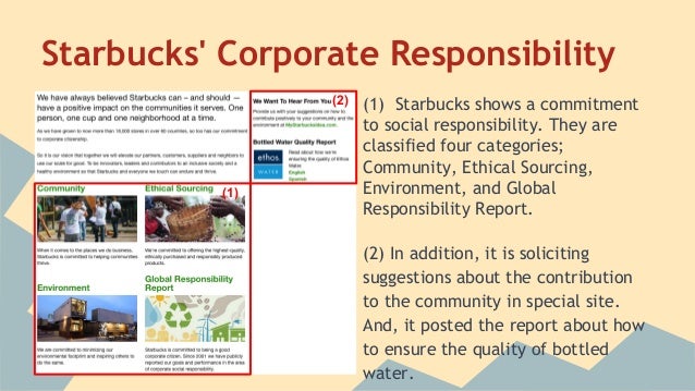 How does Starbucks demonstrate corporate social responsibility?