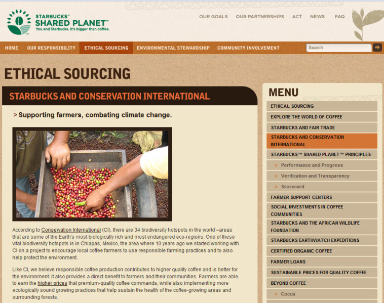 How is Starbucks ethically responsible?