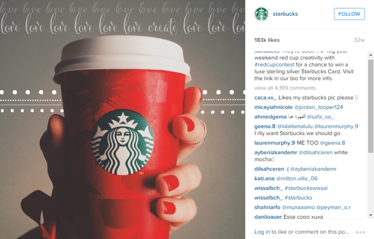 How many Instagram accounts does Starbucks have?