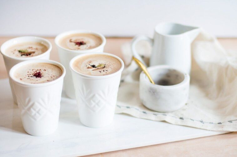 How many calories are in a dirty chai with almond milk?