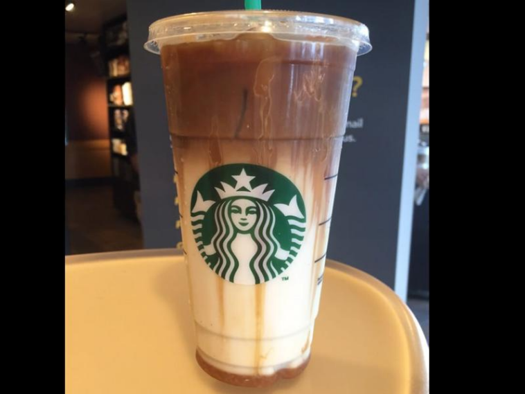 How many calories are in a grande Iced Caramel Macchiato with coconut milk?