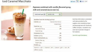 How many calories are in a grande caramel latte?