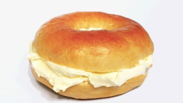 How many calories are in a mini bagel with cream cheese?